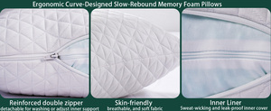 Oreiller en mousse à mémoire de forme rafraîchissante OEM, réglable en hauteur, en tissu de bambou, pour lit, taille personnalisée, soutien optimal - Product Image 6