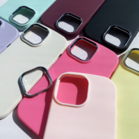 Coque de téléphone en TPU souple, couleur unie, avec cadre d'appareil photo électroplaqué, pour iPhone 17 16 15 14 13 12 11 Pro Max