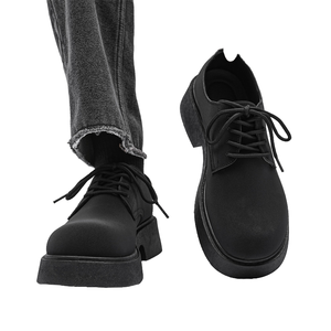 Zapatos de Cuero Casuales con Cordones Estilo Británico para Hombre, con Suela Gruesa, Impermeables, Transpirables, Cómodos y Ligeros para Oficina y Trabajo - Product Image 4