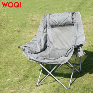 Chaise pliante portable Woqi grise pour extérieur et jardin avec porte-gobelet et sac de transport 53x50x93 cm - Product Image 2