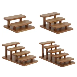 Multi Tiers Wooden Display Step Rack Jewelry Step Riser Craft Show Wooden Cake Stand And Display Risers