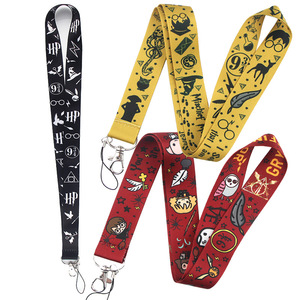 Cordón de teléfono móvil de dibujos animados mágicos Etiqueta de tarjeta de identificación Cordón de poliéster <span class=keywords><strong>Harry</strong></span> Rojo Negro - Product Image 1