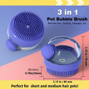 Brosse de bain pour chien avec logo personnalisé, brosse de toilettage pour chien, distributeur de shampoing, poils en silicone doux pour chiens et chats, douche - Product Image 2