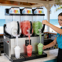Machine à slush et à boissons glacées de qualité commerciale HELAXEN en acier inoxydable, pour cocktails et margaritas, 220V, type Icee Slushie