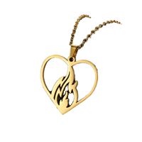 Collier Pendentif Cœur Flamboyant Creux en Acier Inoxydable Plaqué Argent, Design Élégant et Tendance pour Femme