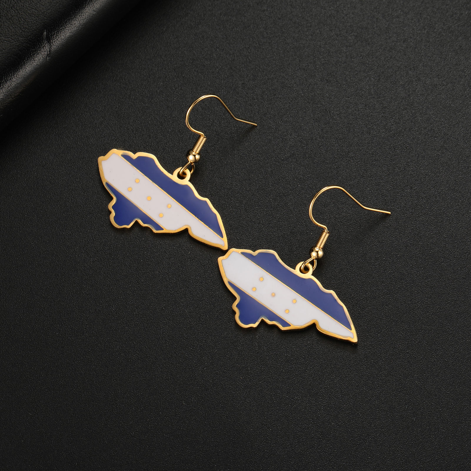 工厂不锈钢搪瓷洪都拉斯共和国国旗耳环18k镀金搪瓷洪都拉斯地图吊坠耳环| Alibaba.com