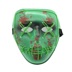 Fashion Design PVC LED Halloween Mask Neon Cosplay Mascara with Glow Dark V Vendetta for Festivals and Parties
