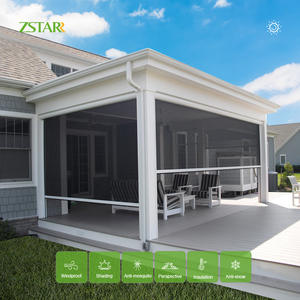 Persiana Enrollable ZSTARR Motorizada Eléctrica Horizontal <span class=keywords><strong>Antimosquitos</strong></span>, Resistente al Viento, de Tela, para Exteriores, Patio, Balcón, con Cierre Lateral - Product Image 4