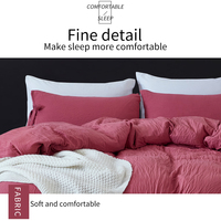 Ensemble de housse de couette de luxe 3 pièces King Size Super Soft Microfiber Bow Tie Strap Ensemble de literie 1 housse de couette et 2 taies d'oreiller