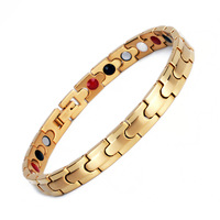 Pulsera de Iones Negativos de Titanio Biomagnético y Acero Inoxidable con Germanio para Hombre