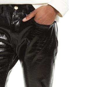 Pantaloni 2023 attillati pantaloni di <span class=keywords><strong>pelle</strong></span> pantaloni da moto Casual alla moda <span class=keywords><strong>uomo</strong></span> pantaloni in finta <span class=keywords><strong>pelle</strong></span> - Product Image 4