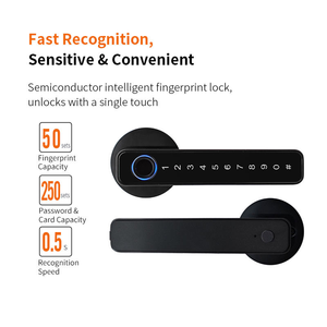 Serrure intelligente à verrouillage automatique Tuya Scanner biométrique Bluetooth <span class=keywords><strong>Code</strong></span> Cylindres Numérique Interne Électronique Poignée <span class=keywords><strong>de</strong></span> porte principale Serrure à mortaise - Product Image 5