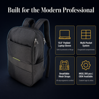 Sac à dos d'affaires personnalisé avec logo, multi-poches, fermeture éclair argentée, sac de voyage pour homme, dos rembourré en maille, sangle réglable, poche pour téléphone
