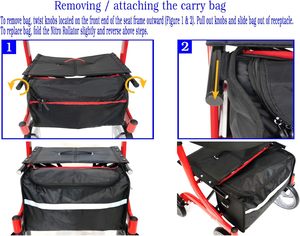 Sac d'accessoires pour déambulateur, fauteuil roulant, rollator, avec porte-gobelet - Product Image 2
