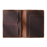 Porte-cartes de passeport fin haut de gamme pour homme, portefeuille de voyage en cuir véritable Crazy Horse personnalisé pour homme, étui en cuir véritable