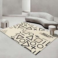 0197 Tapis de salon modernes en velours de cristal et polyester, faciles à nettoyer, imperméables, géométriques, fabriqués à la machine