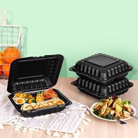 Boîte à emporter en plastique biodégradable, micro-ondable, jetable, en MFPP, type clamshell, pour emballages alimentaires, boîte bento, emballage alimentaire à emporter