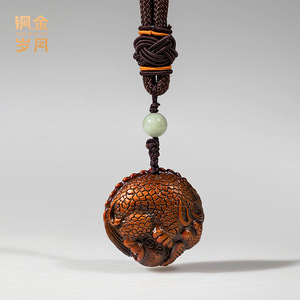 Pendentif Pixiu en laiton avec perle de jade, thème animalier, cadeau unisexe, breloque tendance, de Copper Art Workshop - Product Image 2