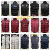 Gilet Matelassé Homme Personnalisable, Col Montant, Poches Zippées, Chaud et Doudoune d'Hiver Noire