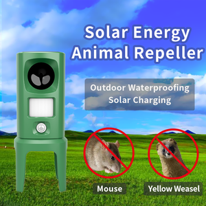 Ahuyentador de Aves con Energía Solar, Luz Intermitente PIR, Repelente Ultrasónico de Animales a Prueba de Agua para Perros, Ratones, Ratones Amarillos y Comadrejas - Product Image 2