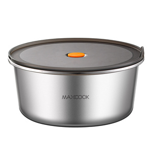 Maxcook 2025 Nouveau Contenant de Rangement Portable Réutilisable en Acier Inoxydable 316L de Grande Capacité 2200ml avec Couvercle pour le <span class=keywords><strong>Camping</strong></span> et les Nouveau-nés - Product Image 1