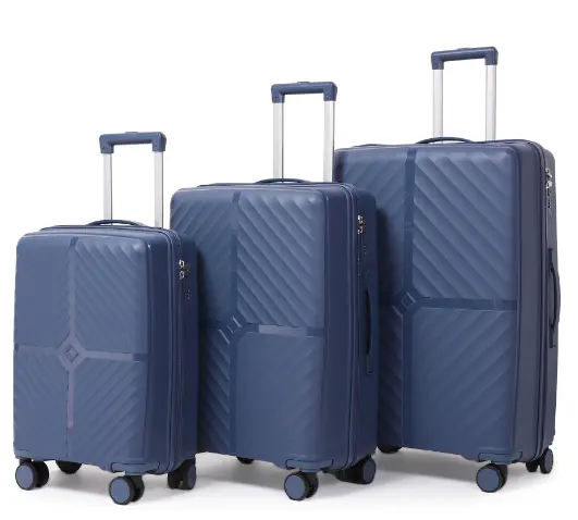 Vente en gros de sac à roulettes de voyage de haute qualité mallette rigide pilote PP ensemble de valise rigide