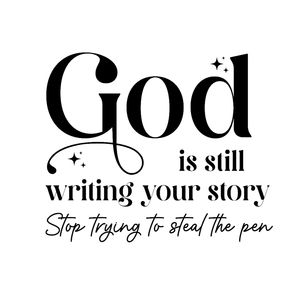 La bibbia a trasferimento termico DTF Wondove Christian da 11 pollici che stampa il ferro da stiro su dio sta ancora scrivendo il Design degli adesivi della tua storia - Product Image 2