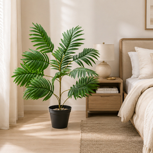 Palmeira Areca <span class=keywords><strong>Artificial</strong></span> Realista Grande em Vaso, Planta Tropical de Plástico, Folhagem Falsa para Decoração Interna Moderna de Escritórios - Product Image 2