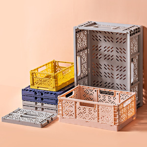 Creative Folding Storage Basket Rectangle <b>Foldable</b> Portable With Handle For <b>Desk</b> Organizing Colorful - Product Image 1