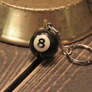 Fashionable Mini 2.5cm Magic 8 Ball <b>Keychain</b> Resin Simulation 8 Ball with Iron Metal Anime or Cartoon Theme Gift - Product Image 6