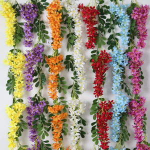 Guirnalda de Flores Artificiales de Glicinia y Forsythia <span class=keywords><strong>para</strong></span> Decoración de Techo en Bodas, Hogar y Jardín - Product Image 1