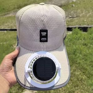 Gorra de béisbol Tutupai Luck con ventilador solar, malla negra transpirable, protección solar, gorra de camionero para adultos, para pesca al aire libre - Product Image 3