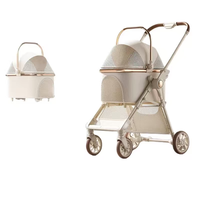 Poussette pliable légère pour animaux de compagnie avec porte-bébé amovible, chariot de promenade portable pour petits chiens, chats et chiots