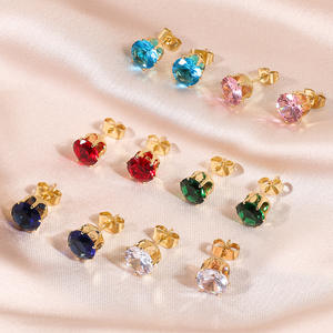 Welwish Offre Spéciale 3 mm à 8 mm 6 <span class=keywords><strong>Paris</strong></span> Ensemble de boucles d'oreilles en acier inoxydable zircon pour femme - Product Image 2