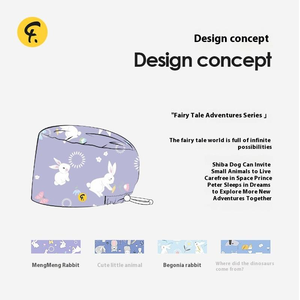 ANNO Casquette chirurgicale imprimée unisexe avec design élastique pour hommes femmes chapeau élégant et respirant pour tenue décontractée quotidienne au printemps - Product Image 5