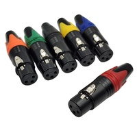 Connecteur XLR femelle 3 broches en cuivre coloré, plaqué or, pour microphone