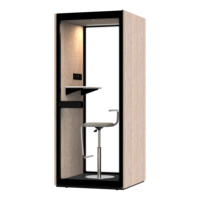 Cabine téléphonique insonorisée en bois moderne Comine avec panneaux acoustiques en PET pour hôtels, centres commerciaux et espaces de travail ouverts