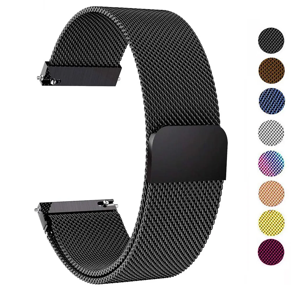 Metal Strap For Amazfit Stratos 2s GTR 42MM CTS 2E 46mm Magnetic 20mm correa metalica Milanese Loop Watch Band