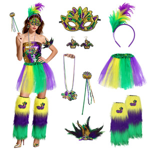 Mysterious Angel Nuovo Set di Paillettes Oro, Viola e Verde per Mardi Gras, per Travestimenti da Ballo, Feste, Spettacoli in Bar, Realizzato a Mano in Plastica - Product Image 3