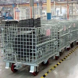 Công Nghiệp Rolling Ráp Dây Kim Loại Thép Lưu Trữ Lồng Dây Giỏ Giỏ Với 4 Bánh Xe - Product Image 5
