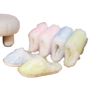 <span class=keywords><strong>ZLM</strong></span> – Chaussons doux et confortables pour femme, en fourrure pelucheuse, avec semelle en mousse à mémoire de forme et TPR, motif dessin animé, bout rond, pour l'intérieur, hiver et automne - Product Image 1