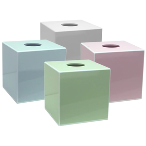 Caja de pañuelos contemporánea con acabado lacado brillante, diseño cuadrado elegante, dispensador de pañuelos con estilo para el hogar, baño, oficina y hotel. - Product Image 4