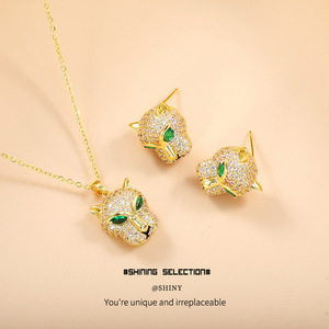 Leopard Head Copper Alloy <b>Necklace</b> With Zirconium Animal Pendant For Women Elegant Clavicle Chain Jewelry Gift - Product Image 4