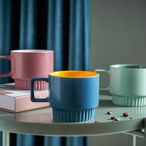 Tasse empilable en céramique nordique, tasse à eau créative pour la maison, tasse à café simple - Product Image 4