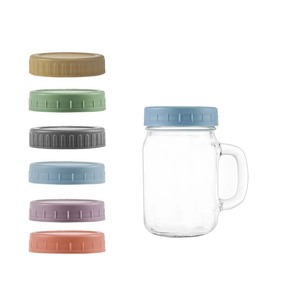 <strong>Wholesale</strong> 12oz / 16oz / 32oz Logo Printed Plain Glass <strong>Mason</strong> <strong>Jar</strong> Drinking Cups / Mug With Handle and Straw Lid Twist Off Lid - Product Image 2