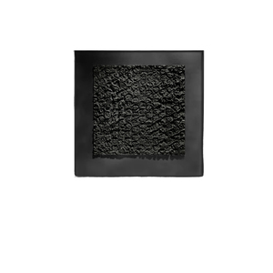 Peinture à l'huile abstraite noire sur toile texturée, art mural minimaliste moderne, œuvre carrée pour la décoration du salon - Product Image 1