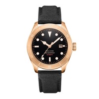 Montre de plongée en Bronze et saphir, avec cadran en Bronze, bracelet mécanique authentique, Super lumineuse, résistante à l'eau, 30 barres, livraison gratuite