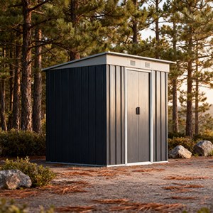 Abri <span class=keywords><strong>de</strong></span> jardin en acier galvanisé 6x4 pieds pour outils <span class=keywords><strong>et</strong></span> vélos, facile à assembler, durable, avec <span class=keywords><strong>toit</strong></span>, idéal pour l'extérieur - Product Image 1