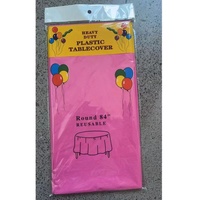 Nappe ronde jetable en PEVA épaisse et imperméable de 84 pouces, couleur unie, pour la décoration de fêtes d'anniversaire et d'événements