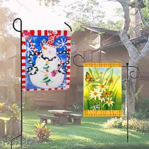Drapeau de jardin personnalisé 12x18 pouces, imprimé numériquement double face, en polyester Oxford 300D, écologique et durable, pour printemps-été - Product Image 1